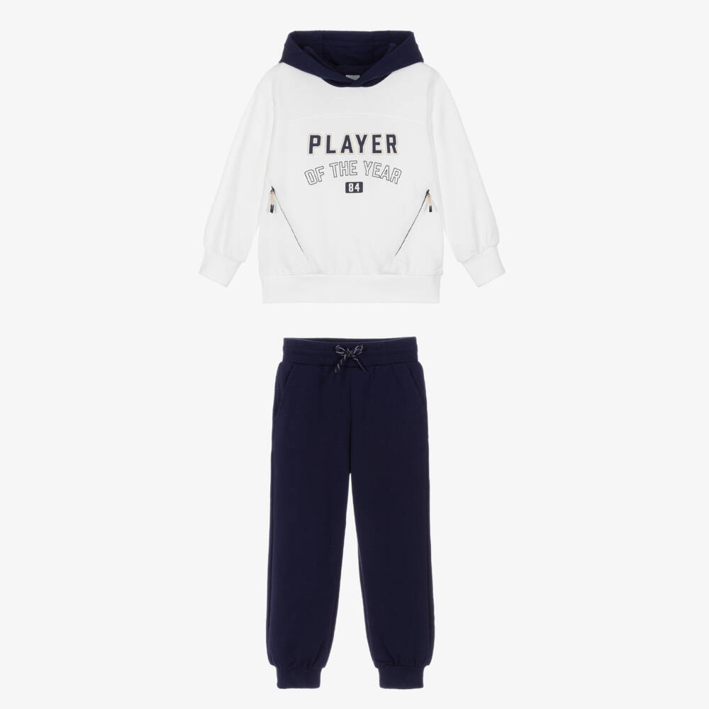 Mayoral-White & Navy Player Tracksuit | Childrensalon Outlet