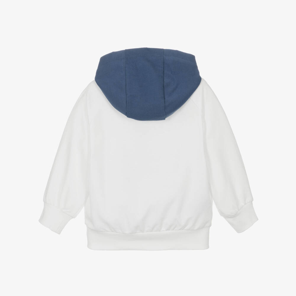 Mayoral-White & Navy Pocket Hoodie | Childrensalon Outlet