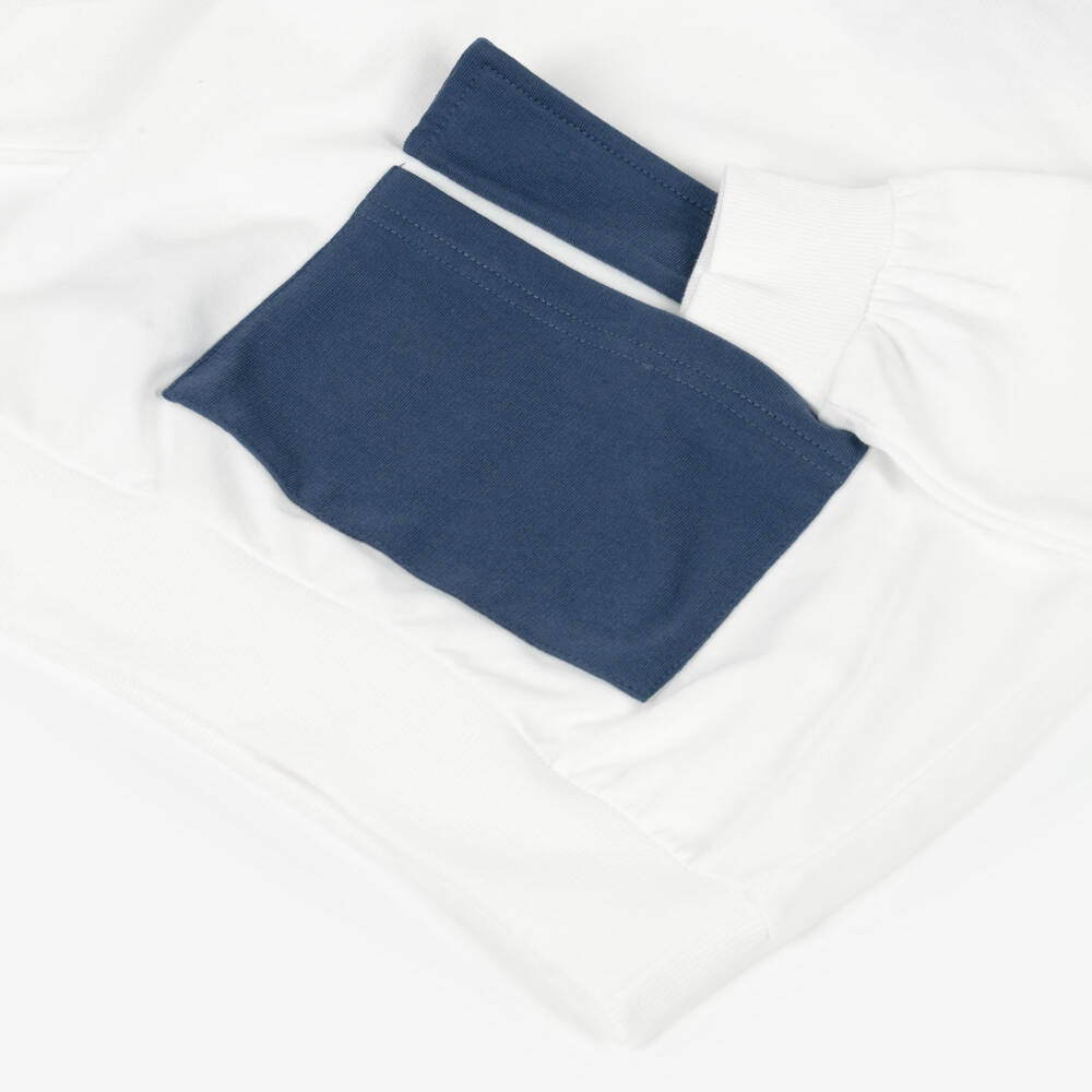 Mayoral-White & Navy Pocket Hoodie | Childrensalon Outlet