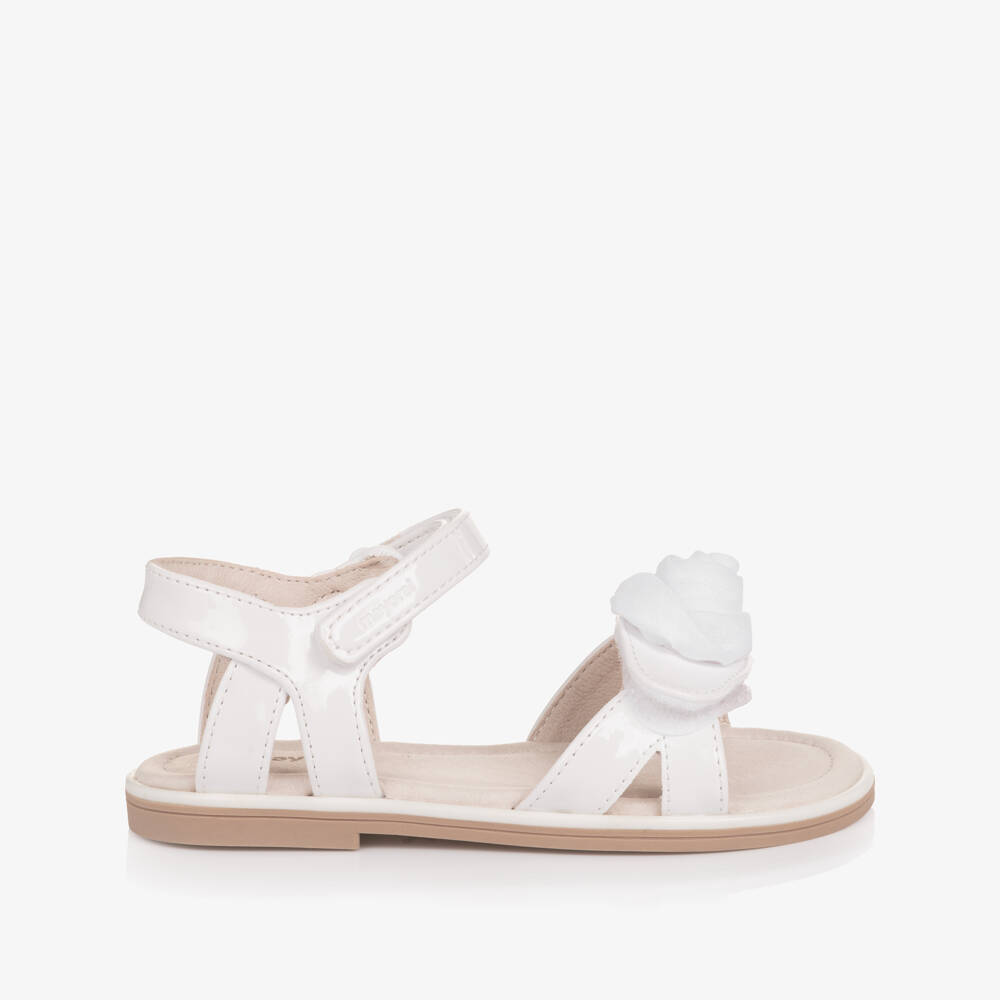 Mayoral-White Patent Flower Sandals | Childrensalon Outlet