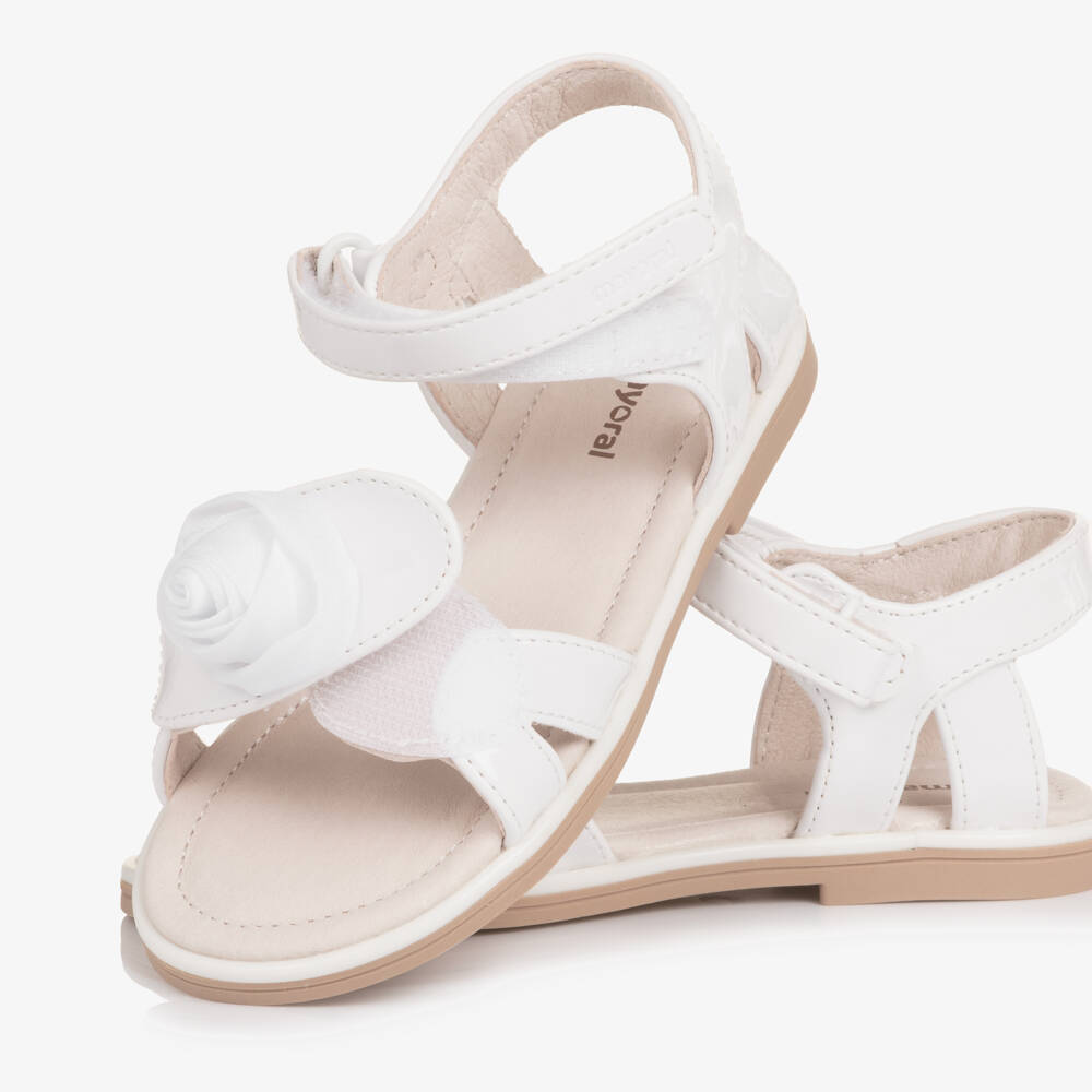 Mayoral-White Patent Flower Sandals | Childrensalon Outlet