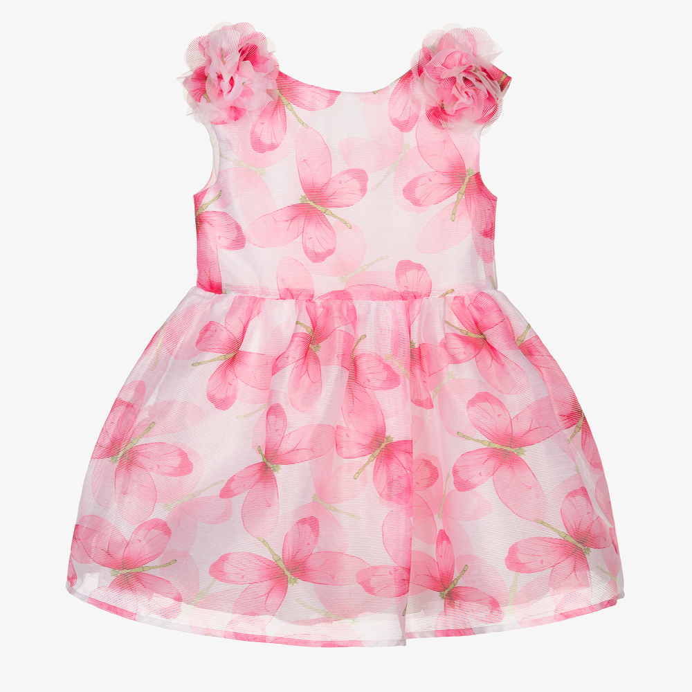 Mayoral - Robe blanche et rose à fleurs | Childrensalon