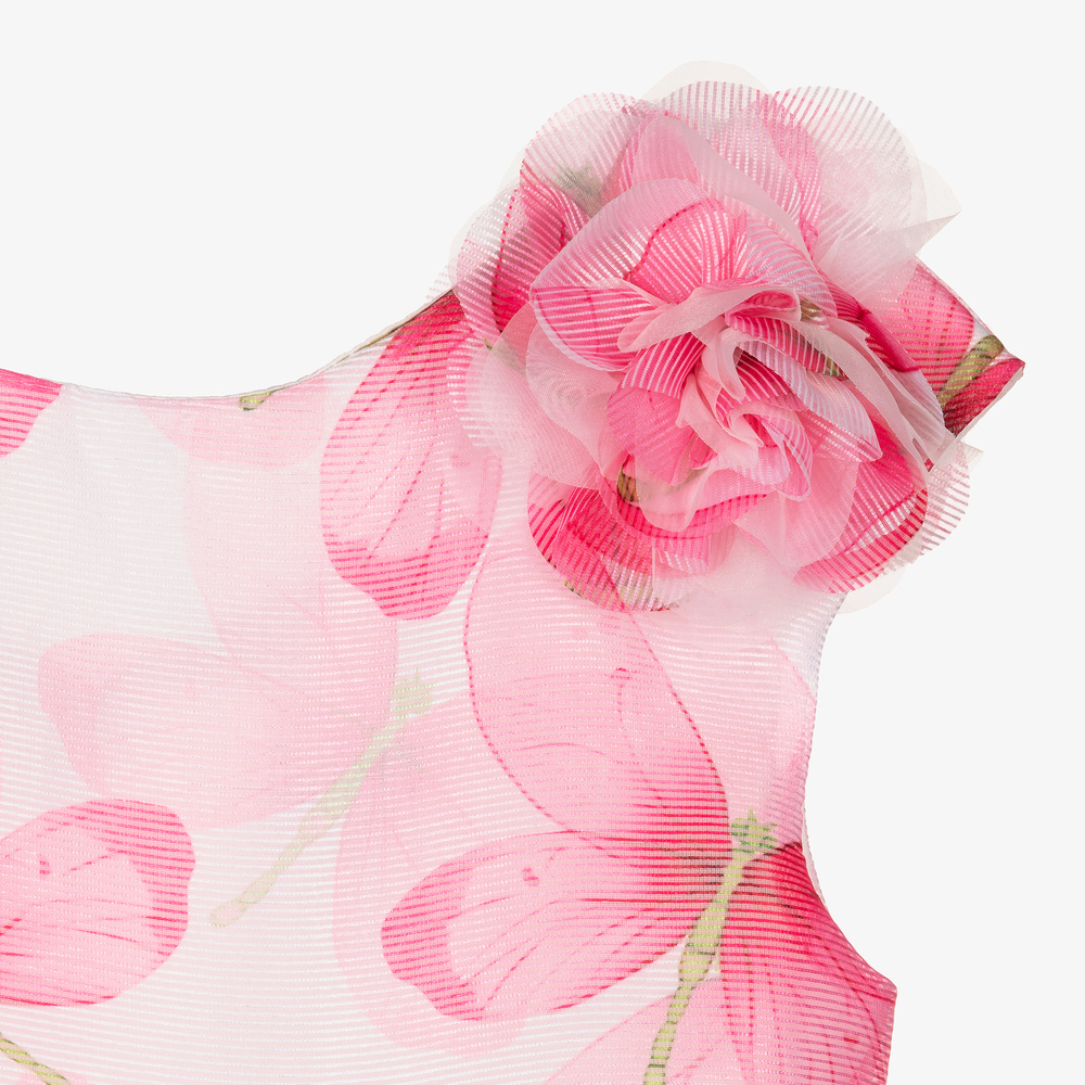 Mayoral-Бело-розовое платье в цветочек | Childrensalon Outlet