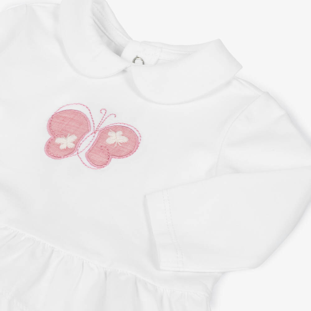 Mayoral Newborn-White & Pink Girl's 2-Piece Ensemble | Childrensalon Outlet