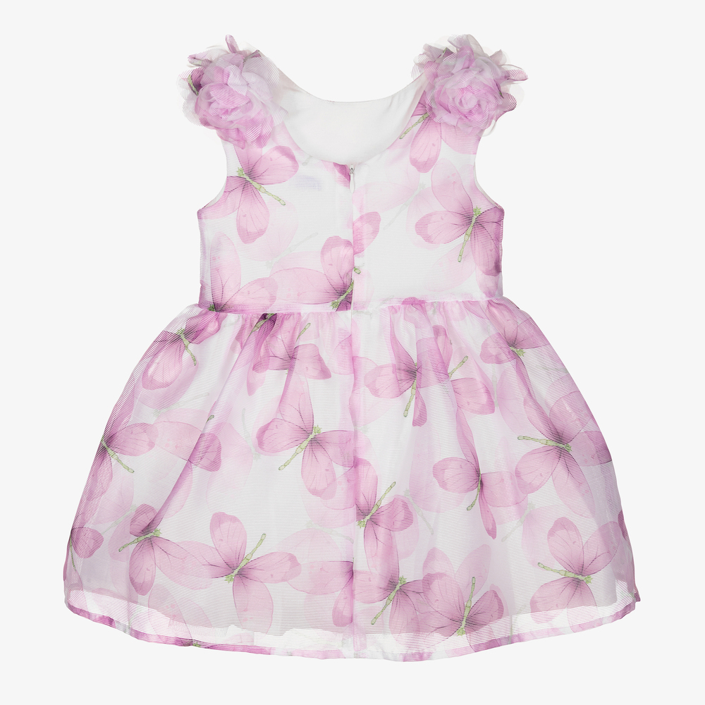 Mayoral-White & Purple Butterfly Dress | Childrensalon Outlet