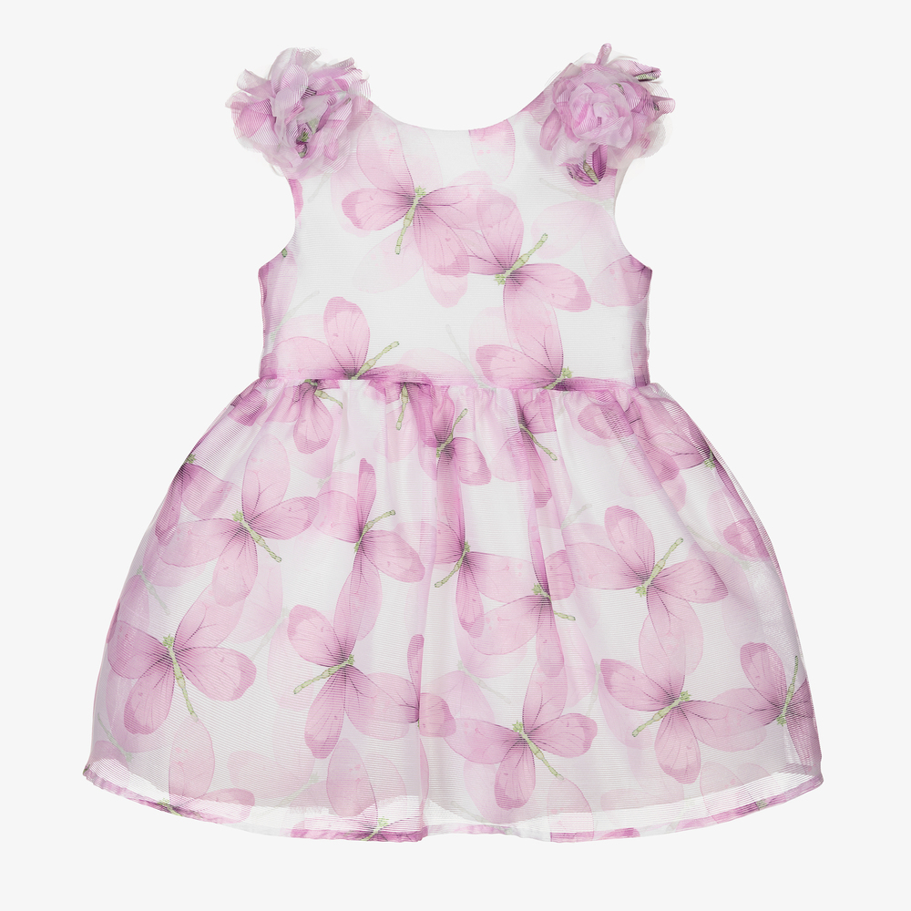 Mayoral - Бело-фиолетовое платье с бабочками | Childrensalon