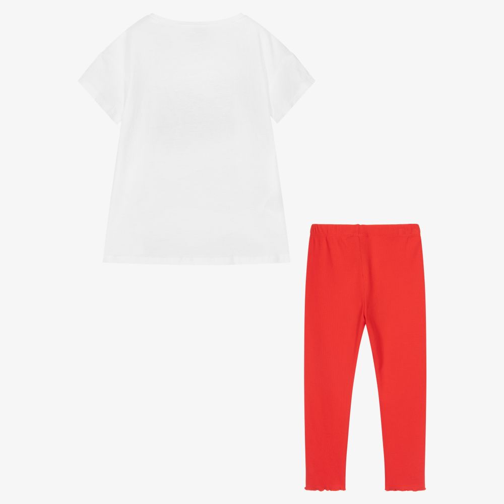 Mayoral-White & Red Leggings Set | Childrensalon Outlet