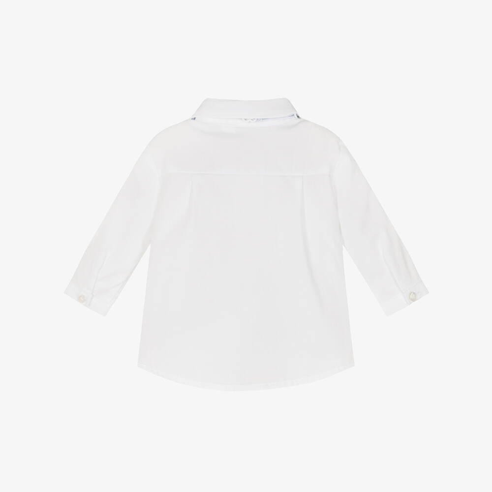 Mayoral Newborn-White Shirt With Bow Tie | Childrensalon Outlet