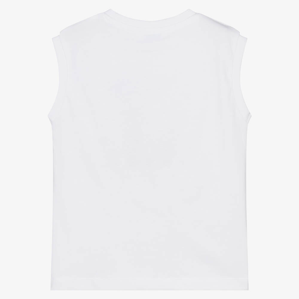 Mayoral-White Surfing Sleeveless T-shirt | Childrensalon Outlet