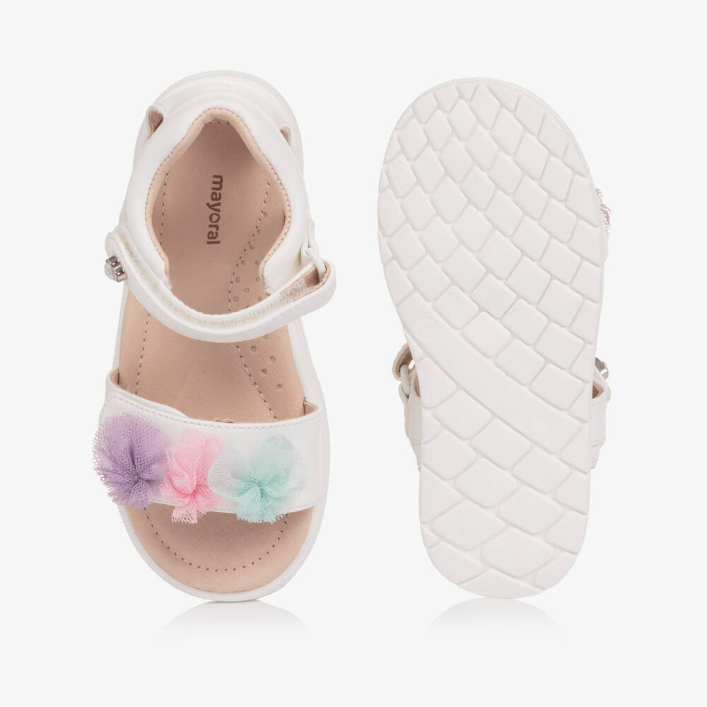Mayoral-White Tulle Sandals | Childrensalon Outlet
