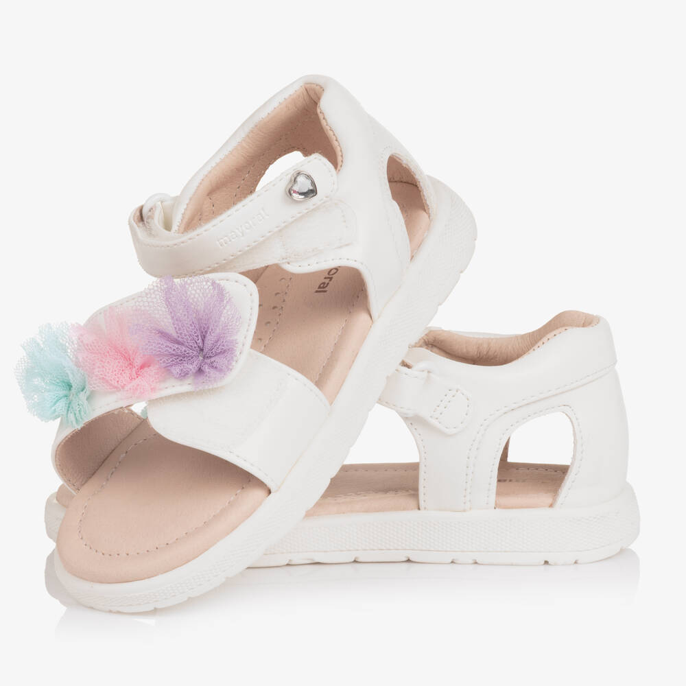 Mayoral-White Tulle Sandals | Childrensalon Outlet