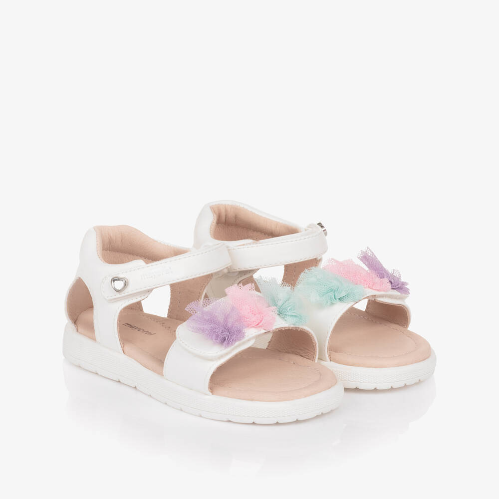 Mayoral-White Tulle Sandals | Childrensalon Outlet