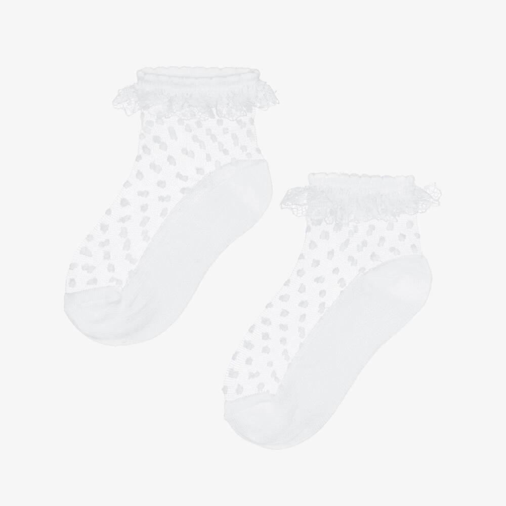 Mayoral-White Tulle Socks | Childrensalon Outlet
