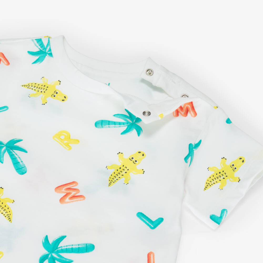 Mayoral-White & Turq Crocodile Short Set | Childrensalon Outlet