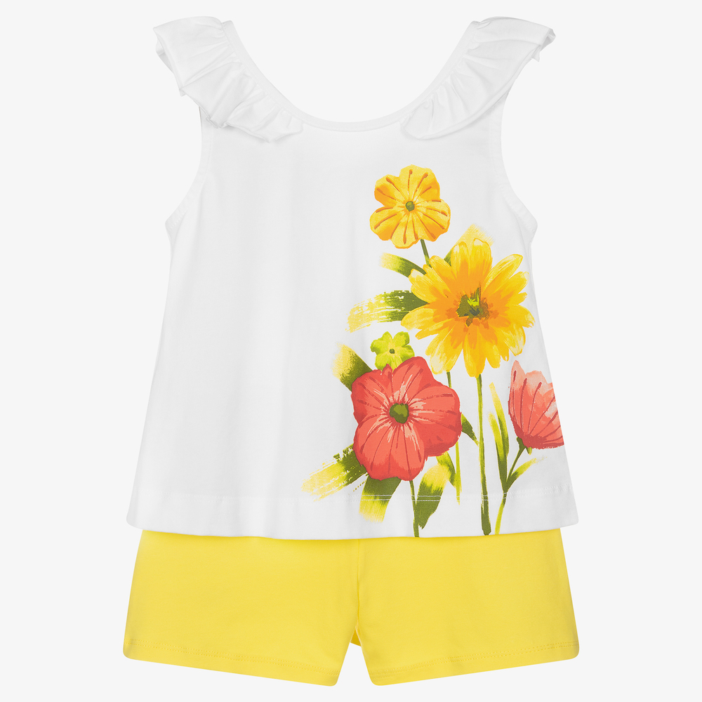 Mayoral - Ensemble short blanc et jaune | Childrensalon