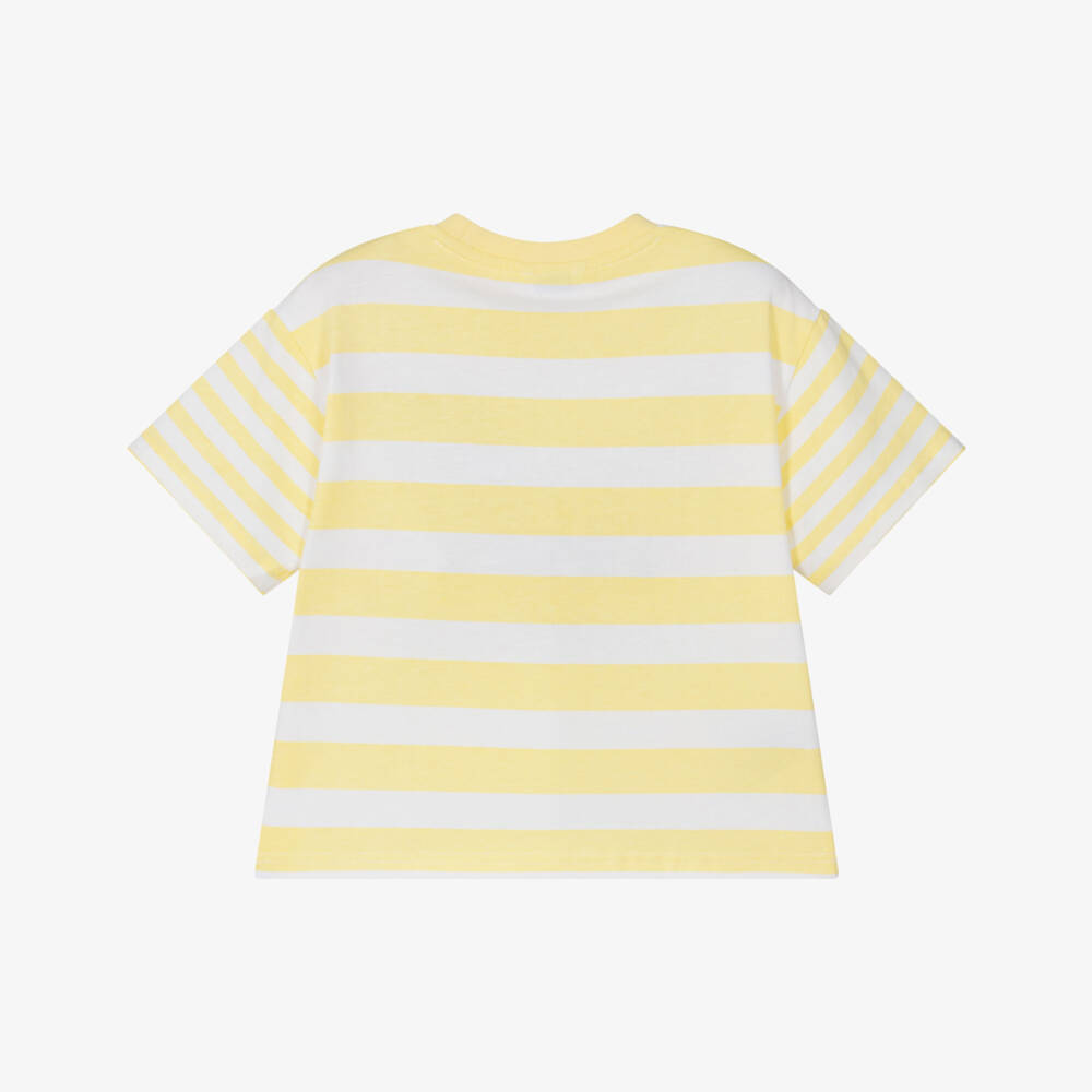 Mayoral-Yellow And White Stripe Fish T-shirt | Childrensalon Outlet