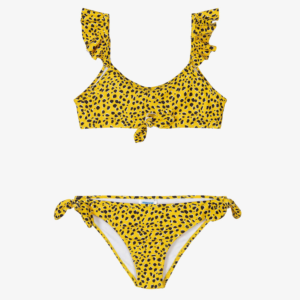 Mayoral - Bikini jaune à imprimé animal | Childrensalon