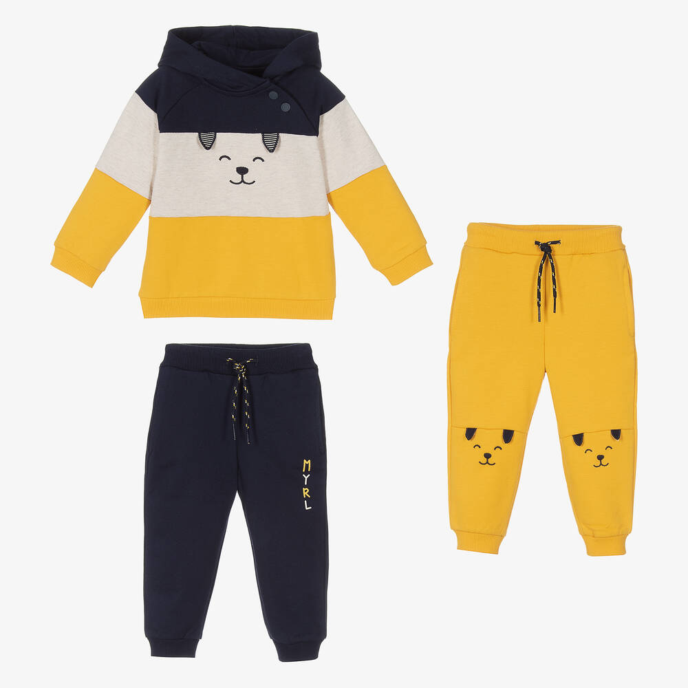 Mayoral - Yellow & Blue 3 Piece Tracksuit | Childrensalon