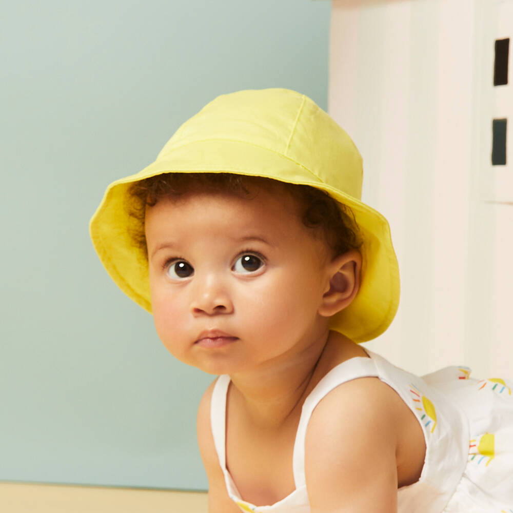 Mayoral Yellow Cotton Baby Sun Hat Childrensalon Outlet