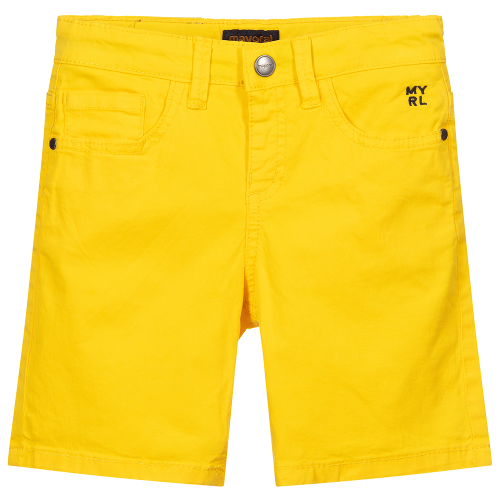 Mayoral - Желтые хлопковые шорты-бермуды  | Childrensalon