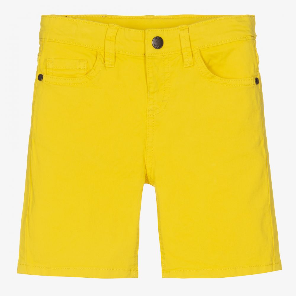 Mayoral - Желтые хлопковые шорты-бермуды | Childrensalon