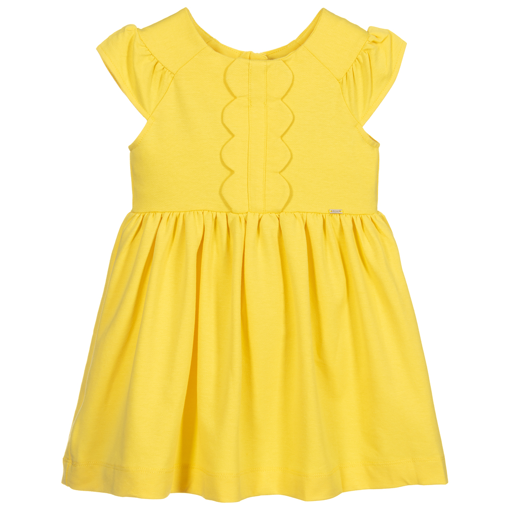Mayoral - Желтое платье из хлопкового джерси | Childrensalon