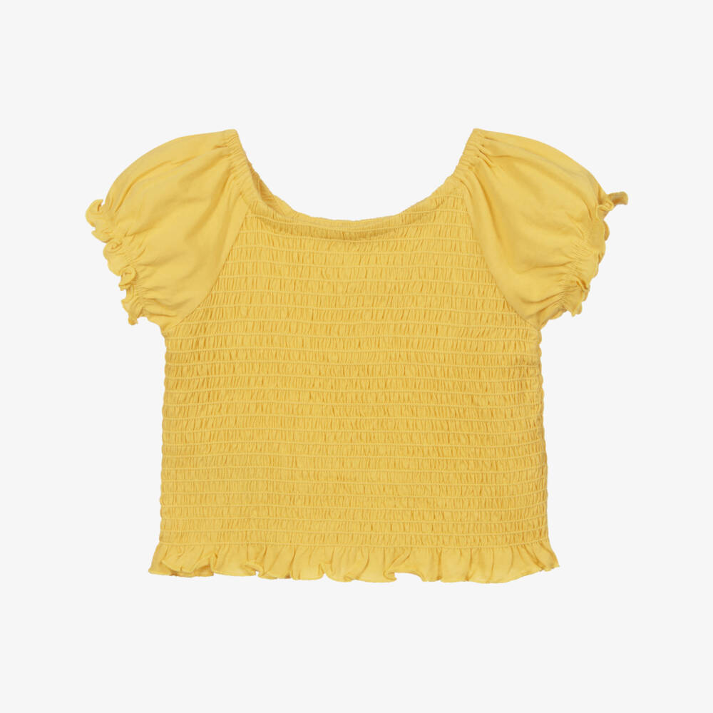 Mayoral-توب قصير قطن لون أصفر | Childrensalon Outlet