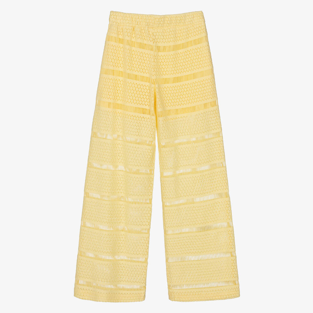 Mayoral-Yellow Crochet Trousers | Childrensalon Outlet