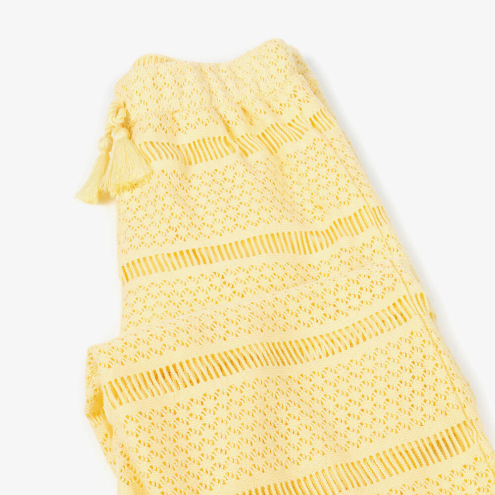 Mayoral-Yellow Crochet Trousers | Childrensalon Outlet