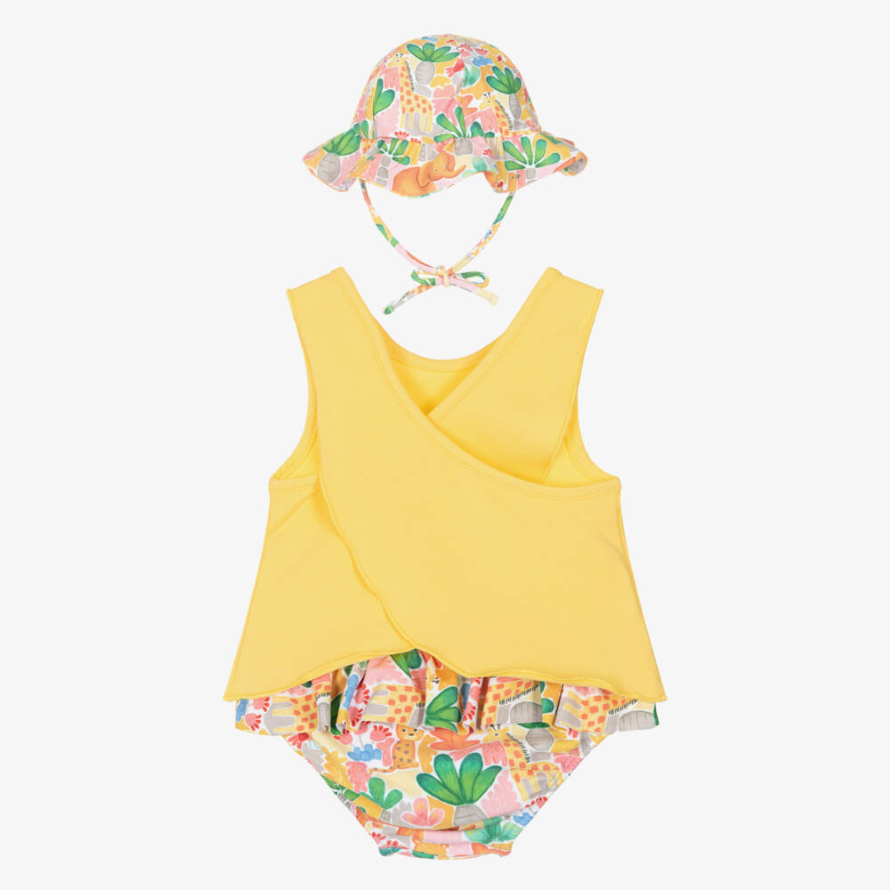 Mayoral Newborn-Yellow Flamingo Beach Set | Childrensalon Outlet