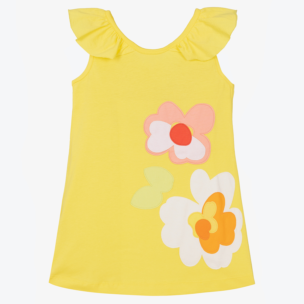 Mayoral - Yellow Floral Cotton Dress | Childrensalon