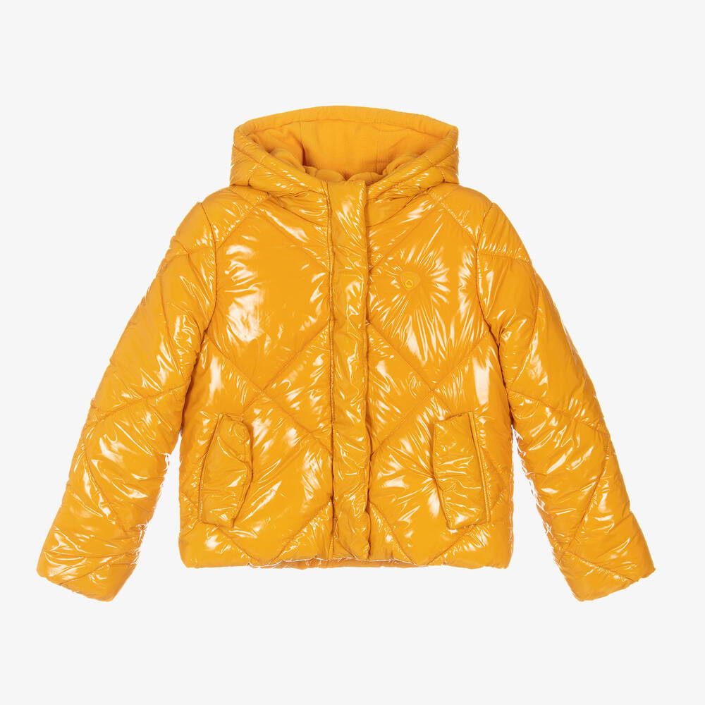 Mayoral - Yellow Hooded Puffer Jacket | Childrensalon