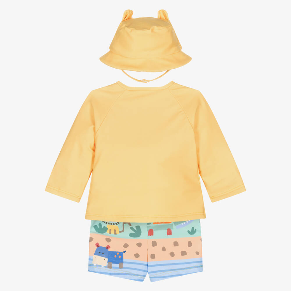 Mayoral Newborn-Yellow Lion Swim Set | Childrensalon Outlet
