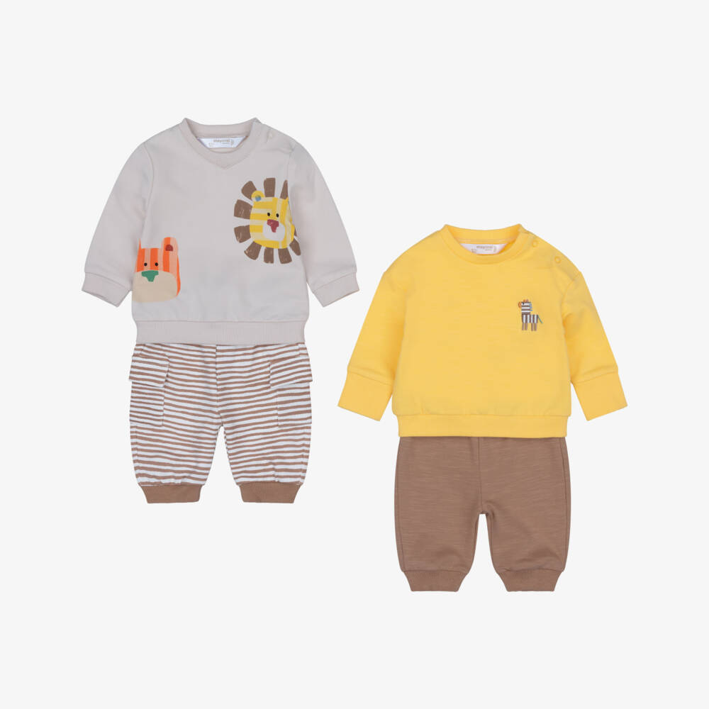 Mayoral Newborn-Yellow Lion Tracksuit Set | Childrensalon Outlet