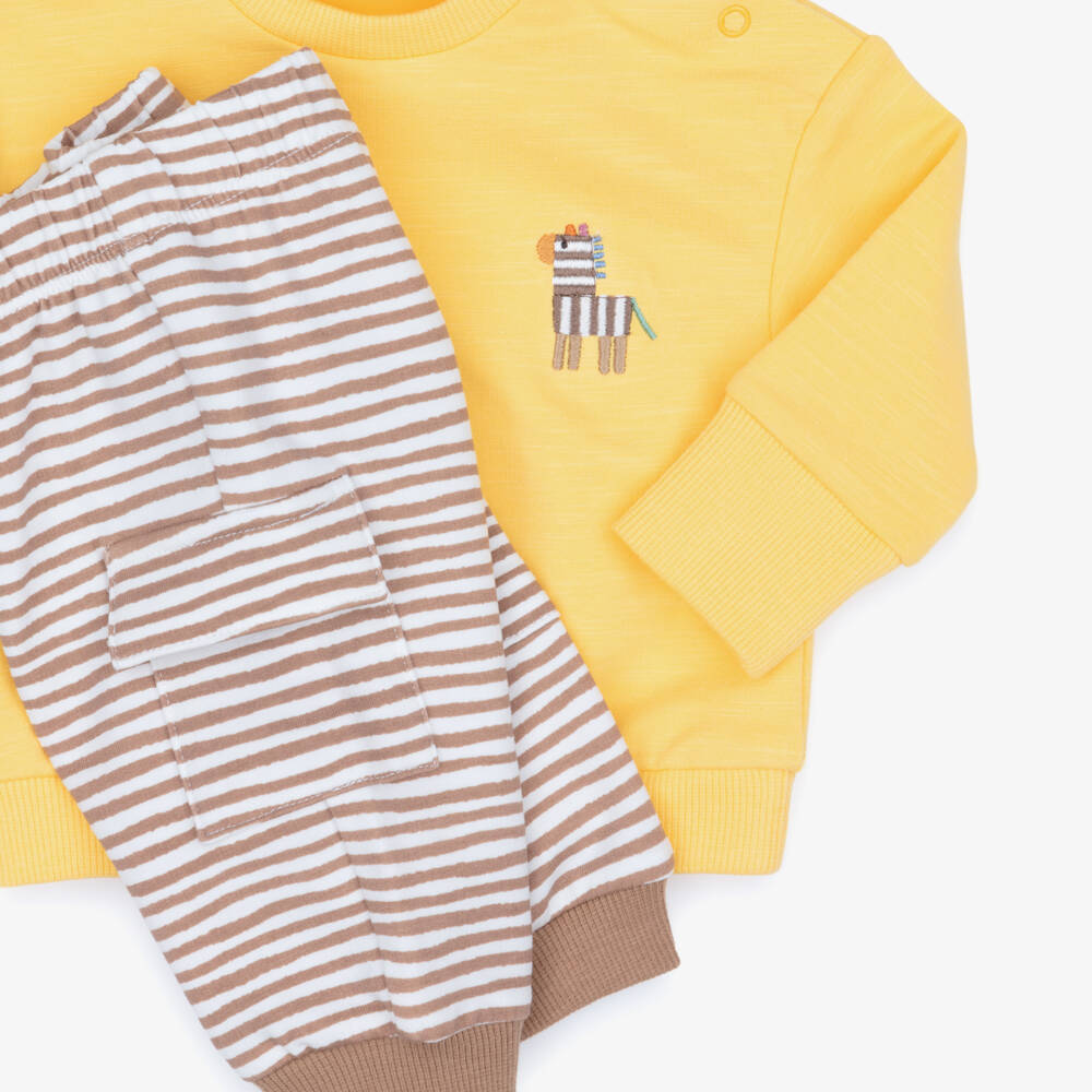 Mayoral Newborn-Yellow Lion Tracksuit Set | Childrensalon Outlet