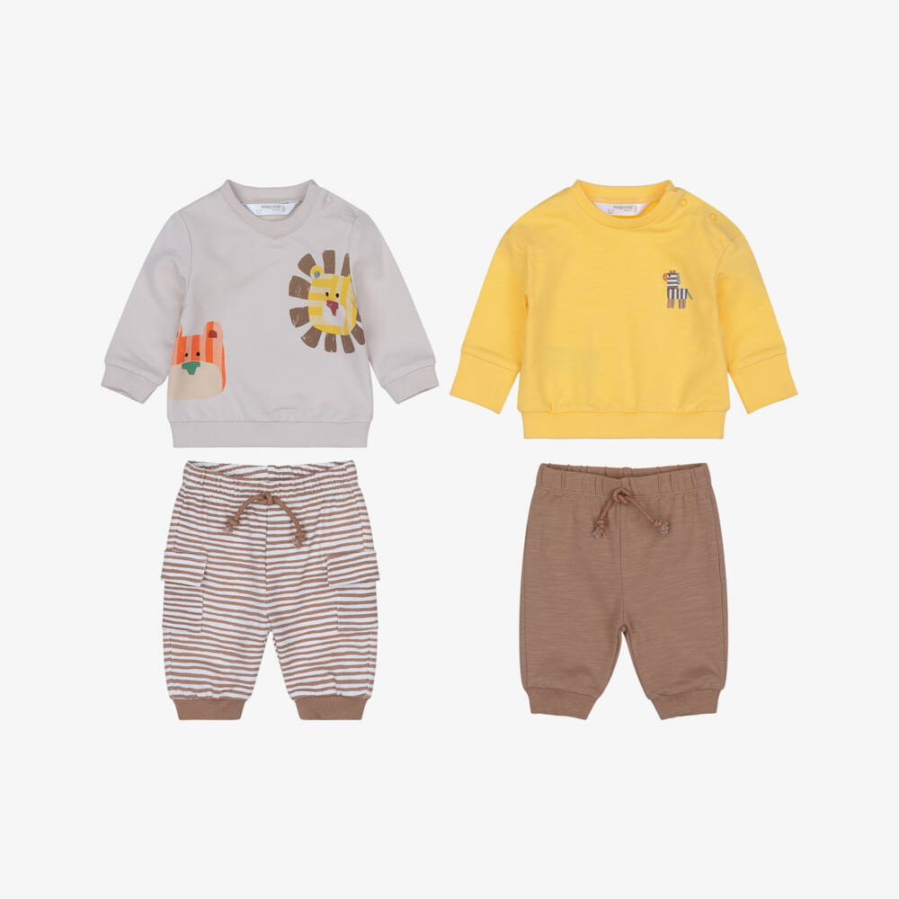 Mayoral Newborn-Yellow Lion Tracksuit Set | Childrensalon Outlet