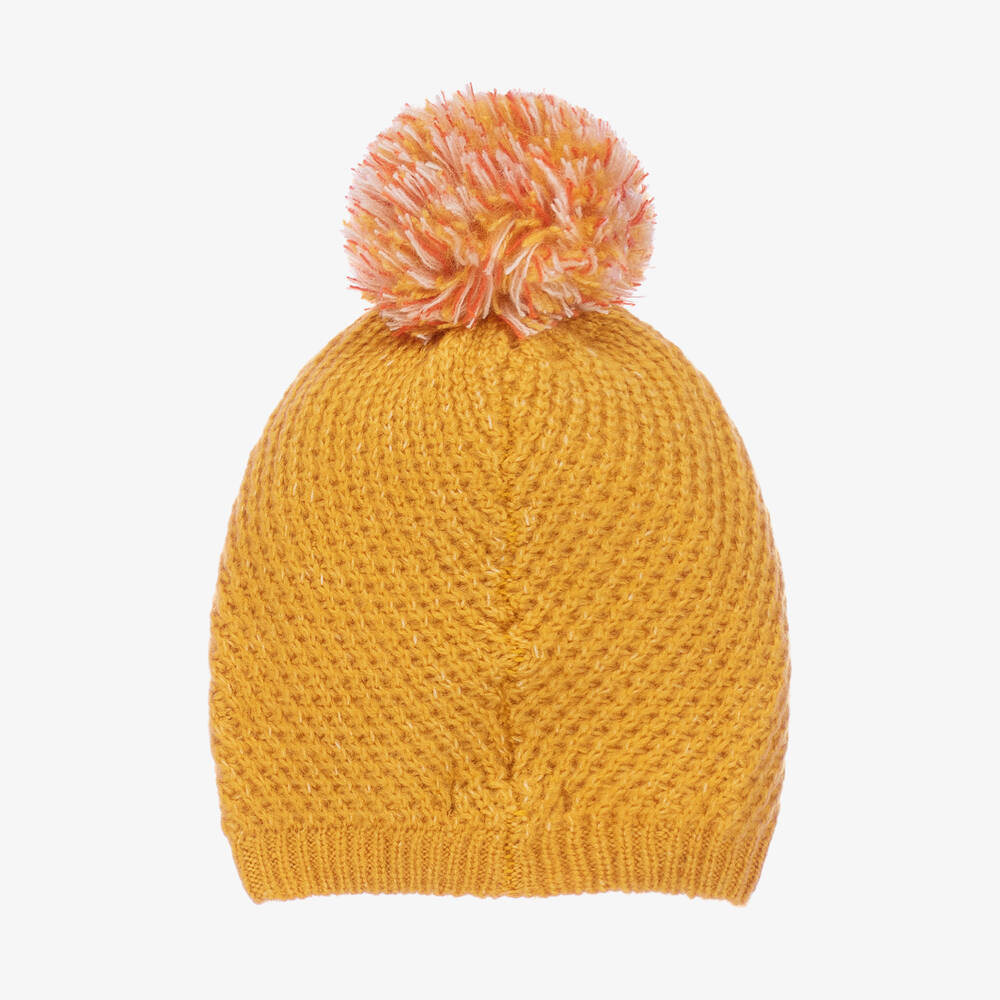 Mayoral-Желтая вязаная шапка и желто-розовый шарф | Childrensalon Outlet