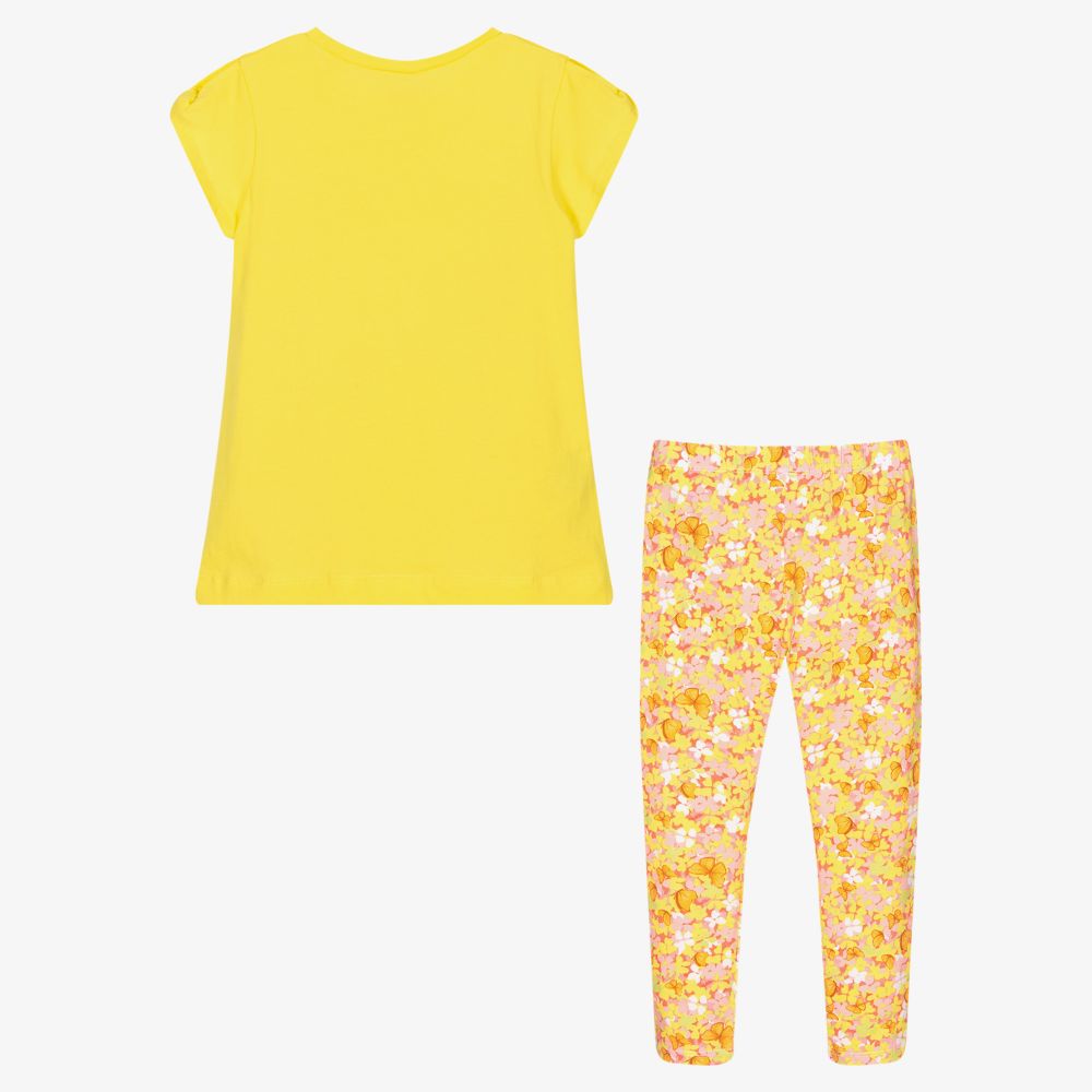 Mayoral-Желтая футболка и розовые легинсы | Childrensalon Outlet