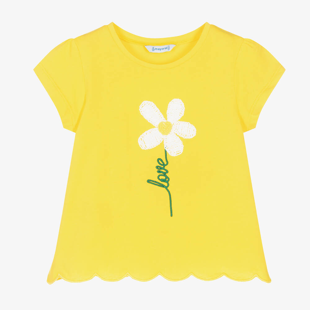 Mayoral - T-shirt jaune imprimé | Childrensalon