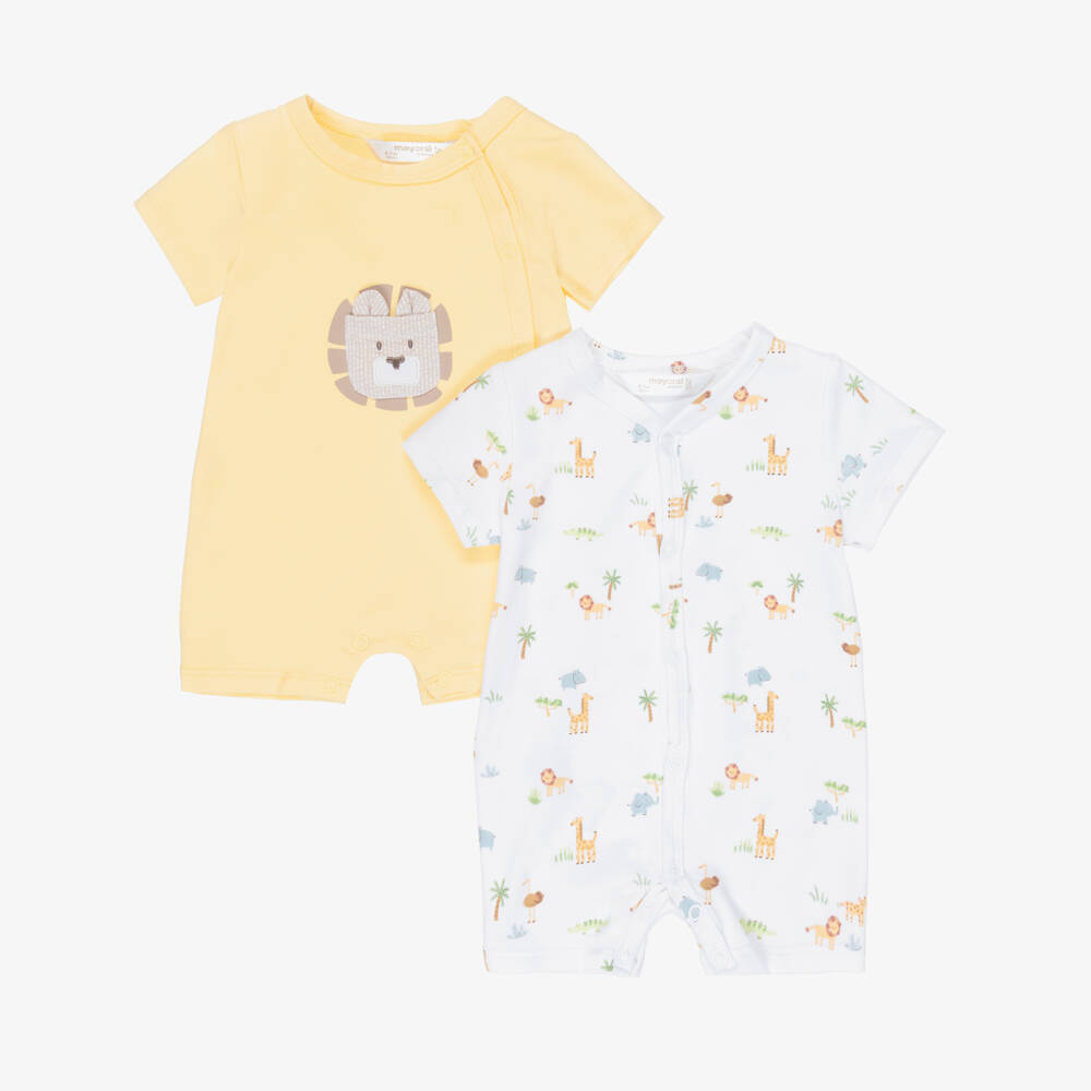 Mayoral Newborn-Yellow Safari Shortie | Childrensalon Outlet
