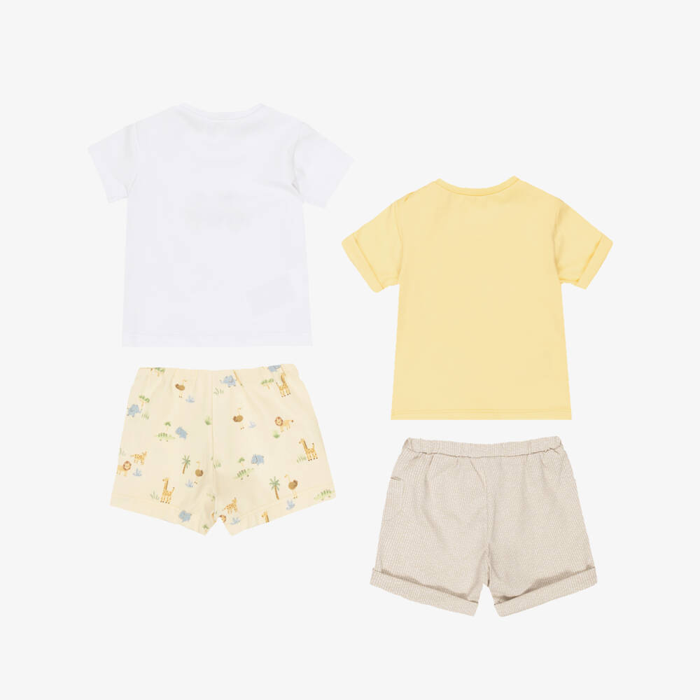 Mayoral Newborn-Yellow Safari Shorts Set | Childrensalon Outlet