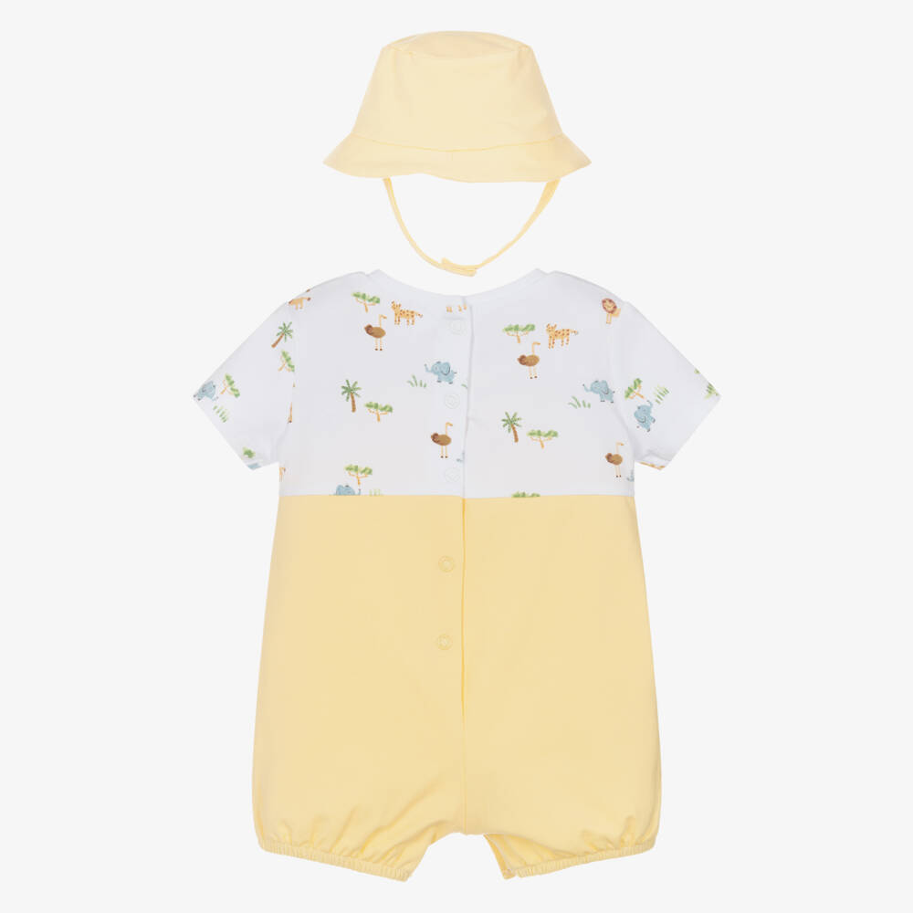 Mayoral Newborn-Yellow Safri Babysuit Set | Childrensalon Outlet