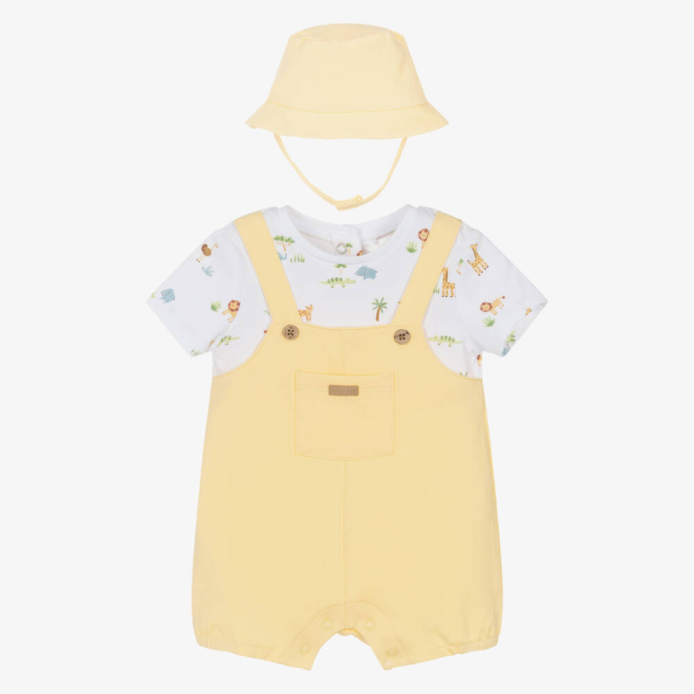 Mayoral Newborn-Yellow Safri Babysuit Set | Childrensalon Outlet