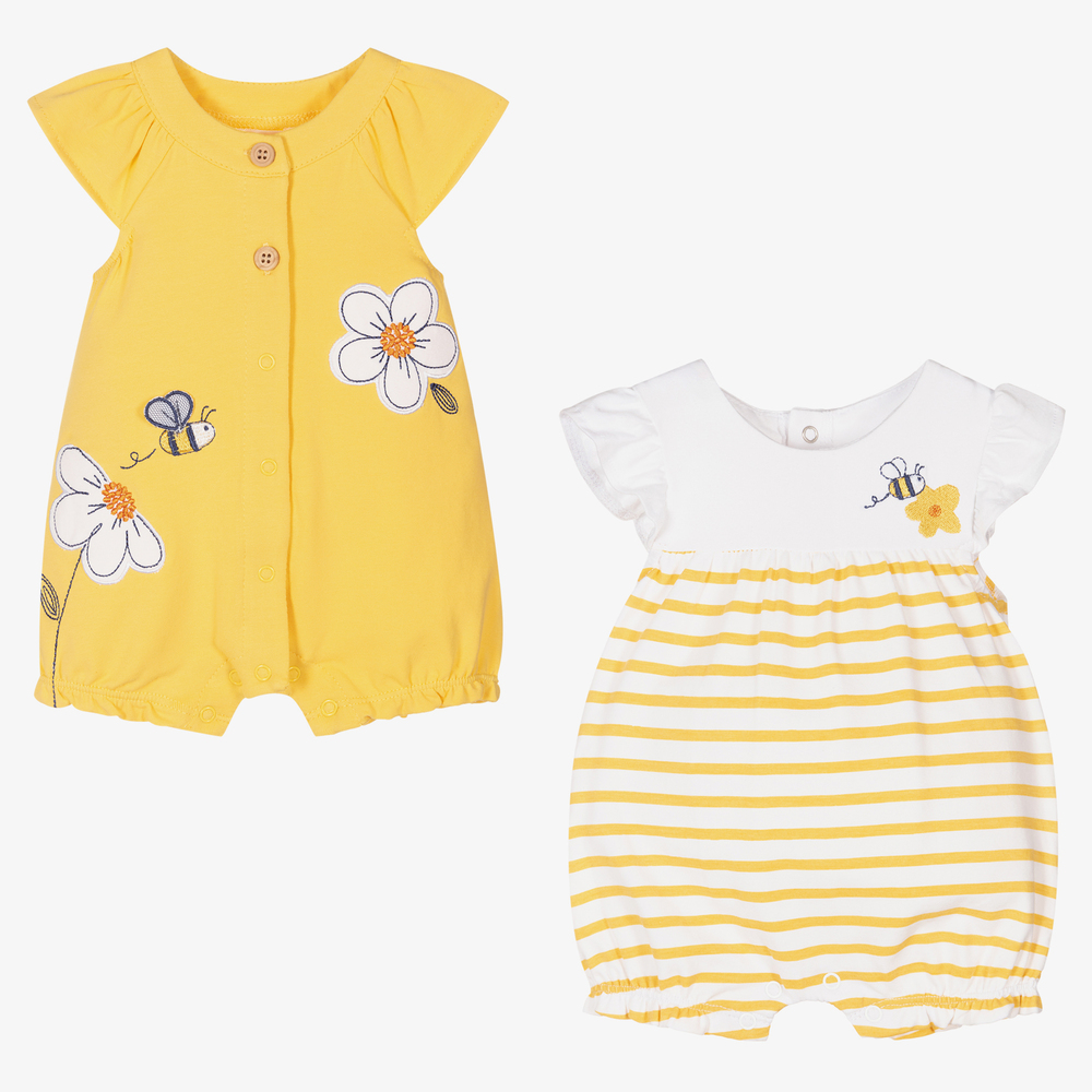 Mayoral Newborn - Yellow Shorties (2 Pack)  | Childrensalon