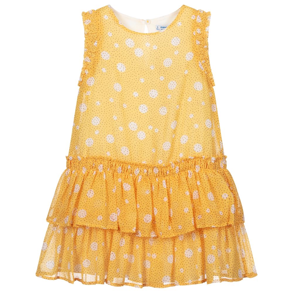 Mayoral - Robe à pois jaune | Childrensalon