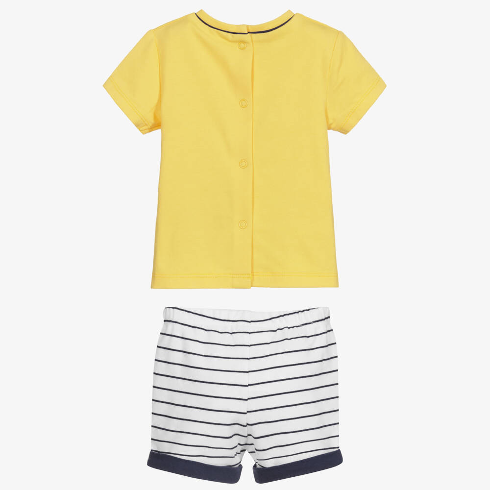 Mayoral-Желтый топ и шорты в полоску для малыша | Childrensalon Outlet