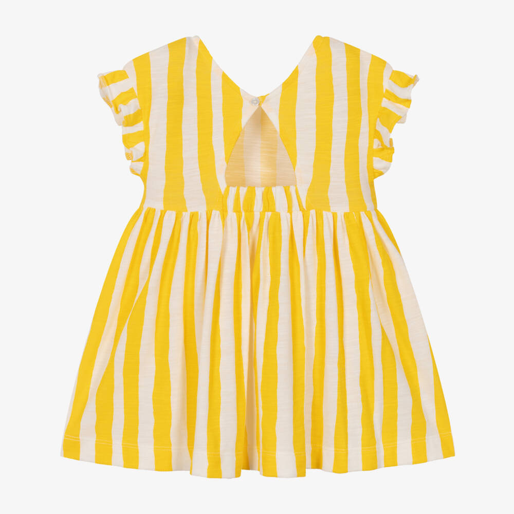 Mayoral-Yellow Striped Ss Dress | Childrensalon Outlet
