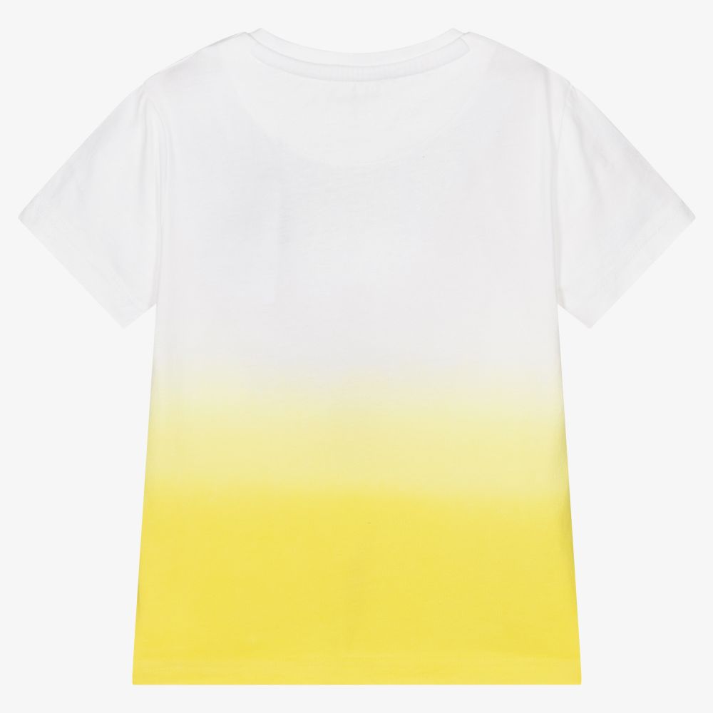 White and yellow t shirt top