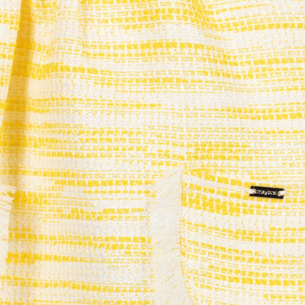 Mayoral-Бело-желтое платье из твида | Childrensalon Outlet