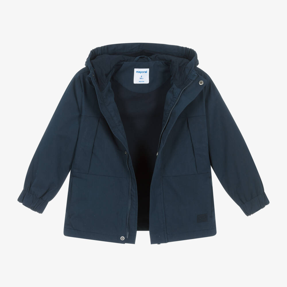 Mayoral-Пальто-худи синий для мальчиков | Childrensalon Outlet